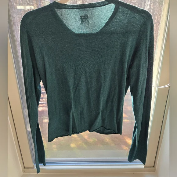 🌟PINK Victoria's Secret Teal Long Sleeve Twist Front Top Size Small - Picture 3 of 3